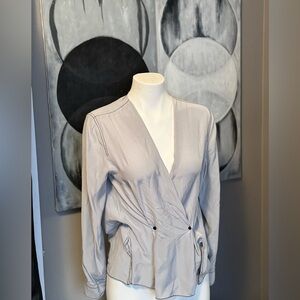 rag & bone Gray Wrap Top